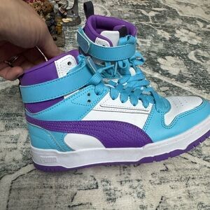 Puma Kids Sneakers - Aqua Blue and Purple